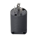 明工社 接地2P 30A 引掛プラグ 30A 250V (黒) (L6-30P 準拠)