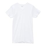 [グンゼ] 快適工房 半袖 V首 Tシャツ メンズ インナー 綿100％ Vネック 日本製 抗菌防(WH-ホワイト、L)