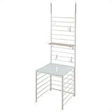 ナサ流通企画 突っ張りシステムデスクパーテーション60幅【ラダータイプ】ガラス ホワイト