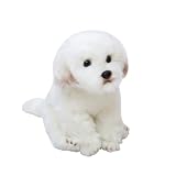 【FanNii 】ソフト リアル マルチーズ犬ぬいぐるみ 白 子供用 動物ぬいぐるみ 誕生日プレゼント 高級家装飾 ギフト