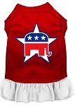 Mirage Pet Products 58-15 LGRDWT White Republican Screen Print Dress Red with Large [並行輸入品]