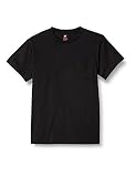[ヘインズ] 半袖シャツ 着心地良い 綿100% Premium Japan Fit クルーネックポケットTシャツ HM1-F004 メンズ ブラック S