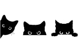 ねこ 猫 ネコ おもしろ パロディー ステッカー玄関や扉、車やバイク等に貼るステッカー 屋外使用に強い品質素材 (覗くネコ3匹)