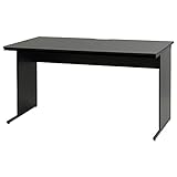LOOKIT ワークデスク 幅140cm×奥行70cm パソコンデスク 勉強机 木製 デスク ブラック WDH-1470