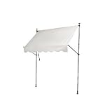 オーニング 簡単取り付け アイボリー 幅1900×出960mm 突っ張り式