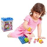15 Piece Ice Cream Shop Block Set with Buildable Lid and Girl Figurine by Dimple