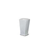 ヨコハマM&M 陶器 フラワーベース S 白 皿付 YO-7077SW