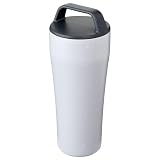 アトラス キャリータンブラー コーヒー セラミック タンブラー 漏れない こぼれない 蓋付き ハンドル付き 473ml セラミック加工 水筒 ステンレス 真空断熱 保温 保冷 ホット アイス お手入れ簡単 洗いやすい 持ち歩き グレー カフェリンク ACST-H473GY