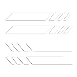 ForzaGroup ストライプ カッティングステッカー ライン 車 バイク ヘルメット 屋外耐候 左右2枚ずつ 4本セット (14cm×1.6cm ホワイト)