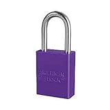 6パックAmericanロック南京錠with 1 1 / 2 "ソリッドアルミニウムボディ1 1 / 2 "シャックル Keyed Different パープル A1106-PRP-KD