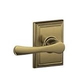 Schlage f10-vla-add Avila PassageドアレバーSet with Decorative Addisonトリム、アンティーク真鍮
