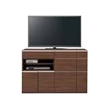 キャビネット 完成品 幅120cm 木製 モダン風 (ブラウン)