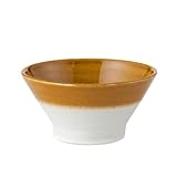 2tone飯碗 330ml｜道祖土和田窯・上質な益子焼の手仕事（日本製）白茶/茶白 (飴糠 Ame/Nuka)_電子レンジ対応/食洗機対応_シンプル_ブラウン/ホワイト