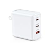 Hootek 急速充電器 Type-C 65W(USB PD 充電器 USB-A&USB-C 3ポート)/GaN採用/折り畳み式/PSE認証/薄型 USB コンセント 3口 アイフォン 充電器 ACアダプター タイプC 充電器 アンドロイド 充電器 スマホ充電器 携帯充電器 MacBook、タブレットPC用、ノートPC、iPad、iPhone、Galaxy、Androidなど対応(ホワイト)