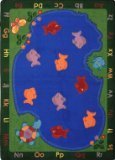 Joy Carpets Kid Essentials Early Childhood Oval Fishin' Fun Rug, Multicolored, 5'4" x 7'8" [並行輸入品]