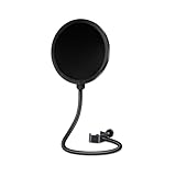 SUUNTOK マイクポップフィルター Blue Yeti その他のマイク用 二層ウィンドスクリーン 強化された柔軟な360°グースネッククリップ 安定アーム ボーカル録画 ライブブロードキャスト ゲーム用