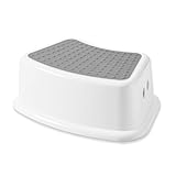 LINXAS 踏み台 子供 ベビー ステップ シンプル トイレ キッズ 1段 トイレトレーニング 洗面台 キッチン トイレ台 滑り止め ステップ台 (グレー)