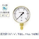 タスコ 圧力計 G1／4インチ 下出し 75φ つば無 TA147-250