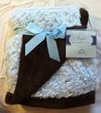 Rose Swirl Baby Blanket Blue and Brown by Rose Collection