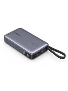 UGREEN 67W 急速充電 モバイルバッテリー 20000mAh USB-Cケーブル一体型 PD対応 3ポート ディスプレイ搭載 PSE認証済