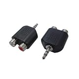 （まとめ）変換名人 AVプラグ RCA（メス）2P to 3.5mm（オス）ステレオ AV／RCA2J-35PS（2P）【×20セット】