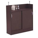 カウンター下収納 完成品 シンプル 幅90cm 国産品 日本製 ホワイト 白 薄型 (ブラウン)