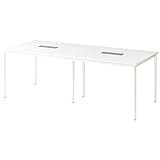 オフィスコム 法人様向け FLシリーズ フリーアドレスデスク 4人用 幅2400×奥行1200×高さ720mm 配線ボックス付き ホワイト天板×ホワイト脚 OC-FL-MKY-FA2412-WHWH