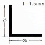 塩ビアングル 25mmx25mm 長さ1.82m 白　1本