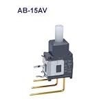 NKKスイッチズ AB-15AV 単極双投　機能動作（ＯＮ　＜ＯＮ＞）電流容量０．４ＶＡ　ＭＡＸ　２８ＶＭＡＸ　ＰＣ－Ｖ端子形　ＡＢ形押ボタンスイッチ
