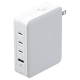 サンワダイレクト 急速充電器 PD USB-C ×3 USB-A×1 合計最大145W 1ポート最大140Ｗ GaN(窒素ガリウム) 折りたたみ式プラグ ノートPC対応 USB 充電器 ホワイト 700-AC045W