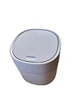 卓上ゴミ箱 ふた付き スリム おしゃれ 小さい ワンプッシュで開閉 ミニダストボックス シンプル 1個 (プッシュタイプ_ホワイト)