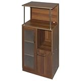 キッチンなんでも収納庫/キッチン収納 【ダークブラウン 幅59.8cm】 天板 スライドテーブル付き