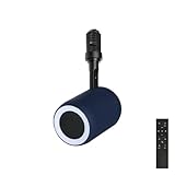 JIASONG ダクトレール スピーカー レール用 Bluetooth スピーカー付きライト ポータブル 小型 ブルートゥース リモコン付き ブラック ホワイト ブルー グレー サクラピンク 照明一体型 レールライト対応 部屋 リビングダイニング キッチン 寝室 美容院 店舗 (ピュアホワイト, 2台「リビング・カフェ向け」)