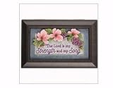 Carson Home Accents 190416 Music Box - New Dimensions-Lord Is My Strength & Amazing Grace - 6 x 4 in