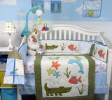 Sea Logoon Nursery Bedding Set 13 pieces included Diaper Bag with Changing Pad & Bottle Case by SoHo