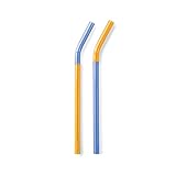 アマブロ ツートーン グラス ストロー amabro TWO TONE GLASS STRAW 1710 アンバーxブルー