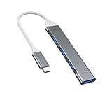 Type-C to USB3.0 1ポート USB2.0 3ポート 最大伝送速度5Gbps USB2.0/1.1との互換性あり コンピュータ USB-C ハブ 4in1 USB3.0*1 USB2.0*3 HUB 拡張 Type C ドッキングステーション グレー