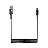 AXYO Type-C ケーブル カールコード式 3A 27W最大急速充電 データ転送 約100cm 長く伸びるカールケーブル Type-Cポートのデバイスに対応 USB-C 1M ブラック