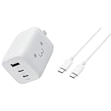 【Type-C(100W)ケーブルセット】 エレコム 充電器 Type-C 3ポート USB-C×2 USB-A×1 65W USB PD対応 3台同時充電 PPS対応 折りたたみ式プラグ GaN採用 ホワイトフェイス EC-AC4465WF + USBケーブル Type C (USB C to USB C) 100W 2m コンパクトコネクタ U2C-CC5PC20NWH