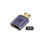 Mini HDMI to HDMI 変換 アダプタ 8K@60Hz映像出力 ミニ HD MIオス-HD MIメス アダプター アルミニウム合金 金メッキコネクタ 伝送安定 H D M I 2.1 規格3D対応 ラップトップ/カメラ/ノートPCなどデバイス対応 (UHD2.1)