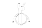 HAC(ハック) 3WAY マルチ ケーブル 充電 ホワイト 約1m（Type-C側）/約0.5m（Type-C+iOS専用端子側） 4427