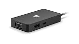 マイクロソフト USB-C トラベル ハブ SWV-00006 : ドッキングステーション 軽量 マルチUSB HDMI 有線LAN アクセサリ充電 (ブラック) Windows Mac Android Chrome Surface 対応