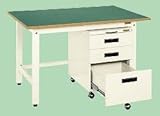直送品 サカエ SAKAE 軽量作業台KKタイプ・キャビネットワゴン付 KKF-187EI