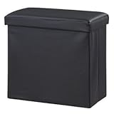 ボックススツール オットマンテーブル 合皮 折りたたみ LFS-814BK ブラック (黒)