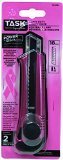 Task Tools T00761 Auto Lock Signature Utility Knife with Soft Touch Rubber Grip, 18mm, Pink [並行輸入品]