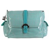 Kalencom Messenger Buckle Diaper Bag, Houndstooth/Aqua by Kalencom