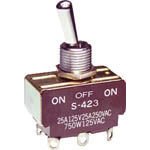 ＮＫＫスイッチズ トグルスイッチ はんだ端子 2極ON-OFF-ON (1個) S-423