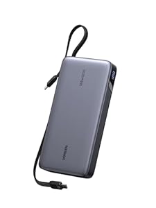 UGREEN モバイルバッテリー PD3.1 165W 25000mAh USB-Cケーブル内蔵 4ポート 140W高出力 PSE適合 PB552