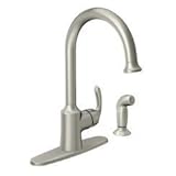 Moen 87301SRS High Arc Kitchen Faucet with Side Spray from the Bayhill Collection, Spot Resist Stain