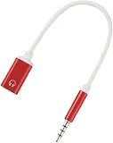 レッド 3.5mm オス - TypeC メス オーディオケーブルコード 3.5mm アナログケーブルコンバーター イヤホンアダプター MP3プレーヤー、CDプレーヤー、ノートパソコン、タブレット、スマートフォンヘッドフォン、イヤホン、アクセサリー付き